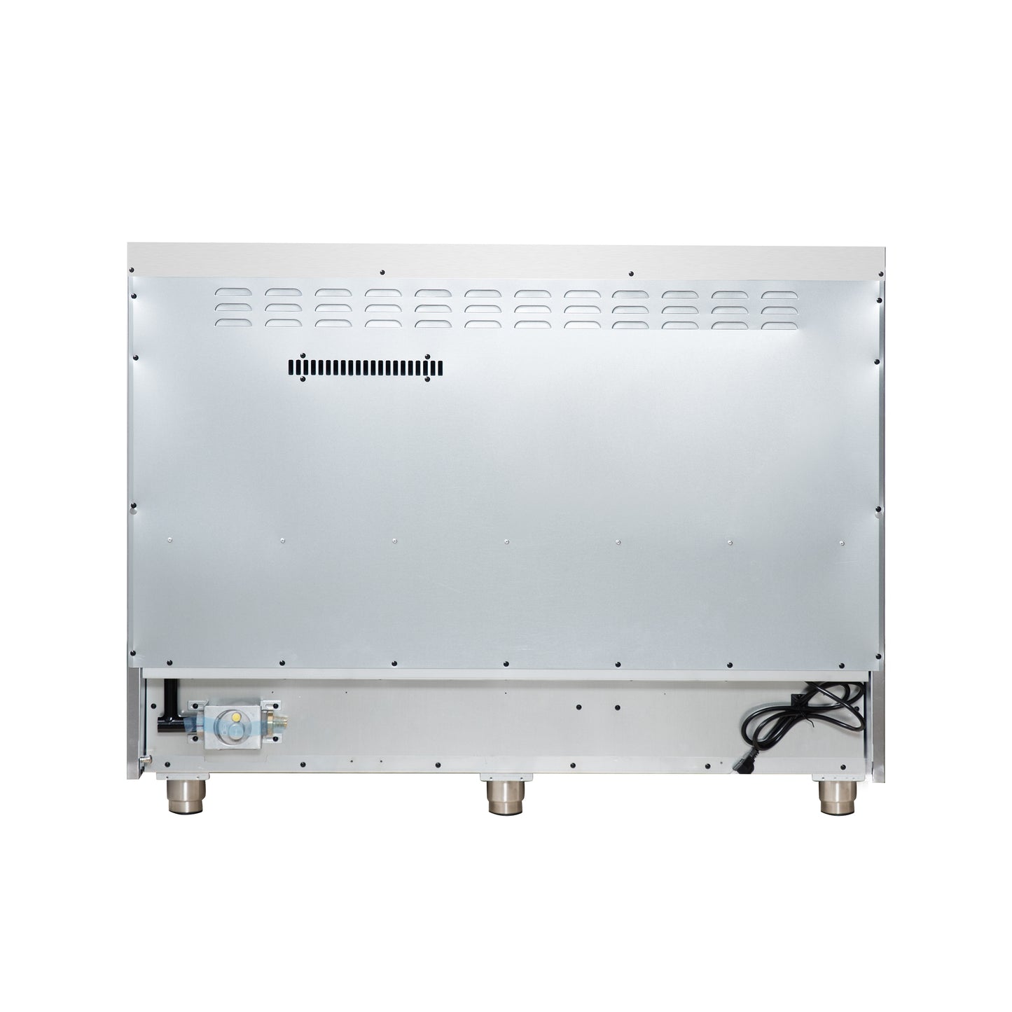 Forno Massimo 48-Inch Black Freestanding Gas Range, 8 Burners, True Convection Oven