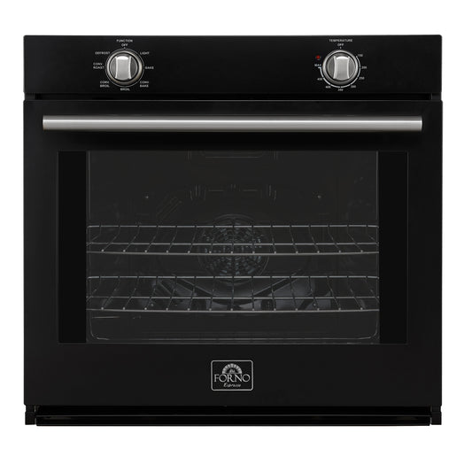Forno Vomero 30-Inch Wall Oven, Black, 5 cu.ft Capacity, 3550 Watts Convection, Mechanical Controls, Manuel Steam Clean