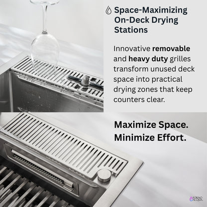 FORNO ACQUA MultiSINK kit with Integrated Waterfall Rinsing and Glass Washing Station.  Includes Chef Faucet and Accessories.