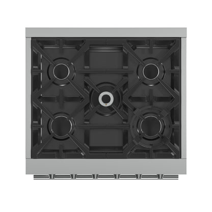 Forno Massimo 30-Inch Freestanding Gas Range, 4 Burners, True Convection Oven