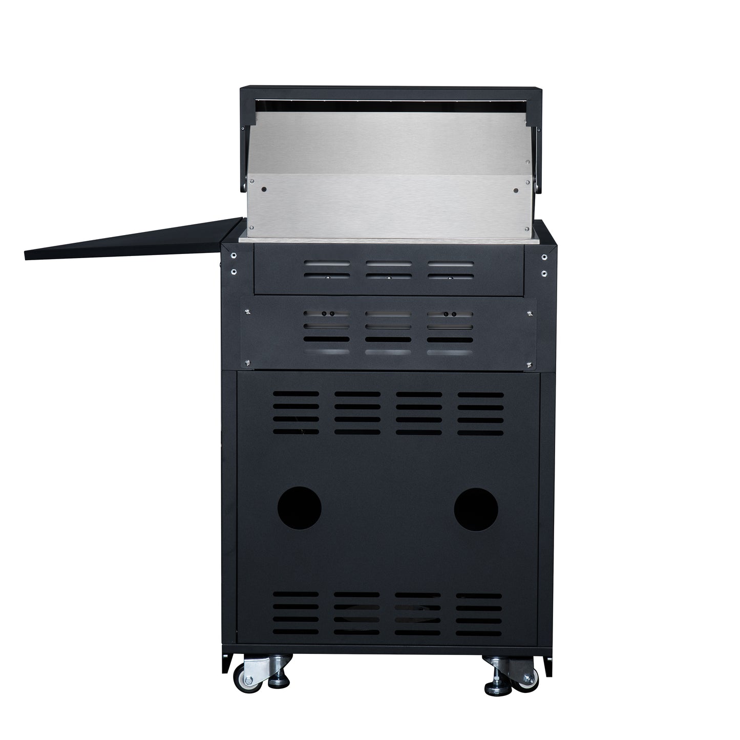 Forno All’Aperto 99,600 BTU Outdoor Kitchen, 5 Burners, Infrared Burners, Side Burner, Black Sintered Stone Countertops, Gas Pizza Oven, Sink Module, Bar & Beverage Center