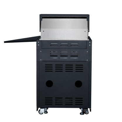 Forno All’Aperto 99,600 BTU Outdoor Kitchen, 5 Burners, Infrared Burners, Side Burner, Black Sintered Stone Countertops, Gas Pizza Oven, Sink Module, Bar & Beverage Center