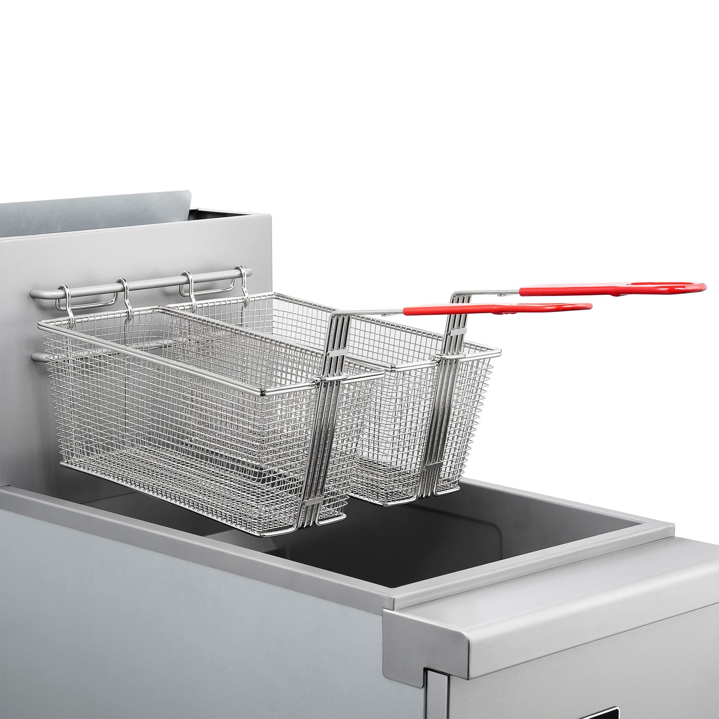 FORNO Commerciale Natural Gas Deep Fryer, 4 Burners 120,000 BTU, 50 lbs Oil Capacity