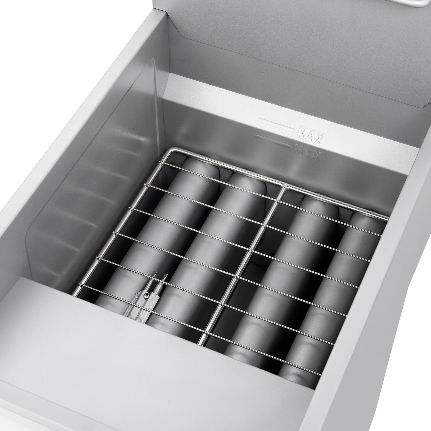 FORNO Commerciale Natural Gas Deep Fryer, 4 Burners 120,000 BTU, 50 lbs Oil Capacity