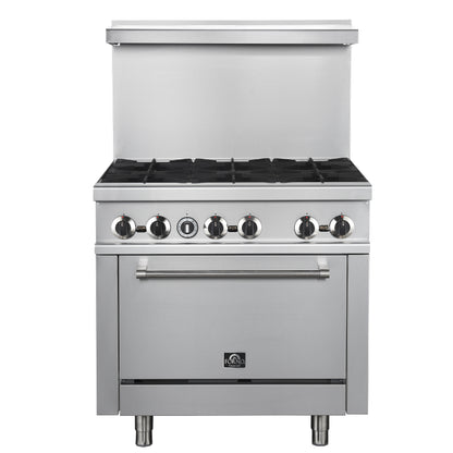 Forno Commerciale 36 Inch Gas Range with 6 Burners