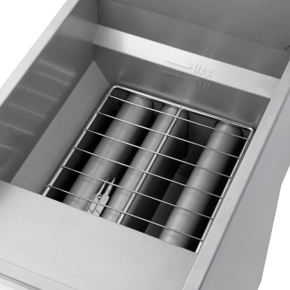 FORNO Commerciale Natural Gas Deep Fryer, 3 Burners 90,000 BTU, 40 lbs, Millivolt Control