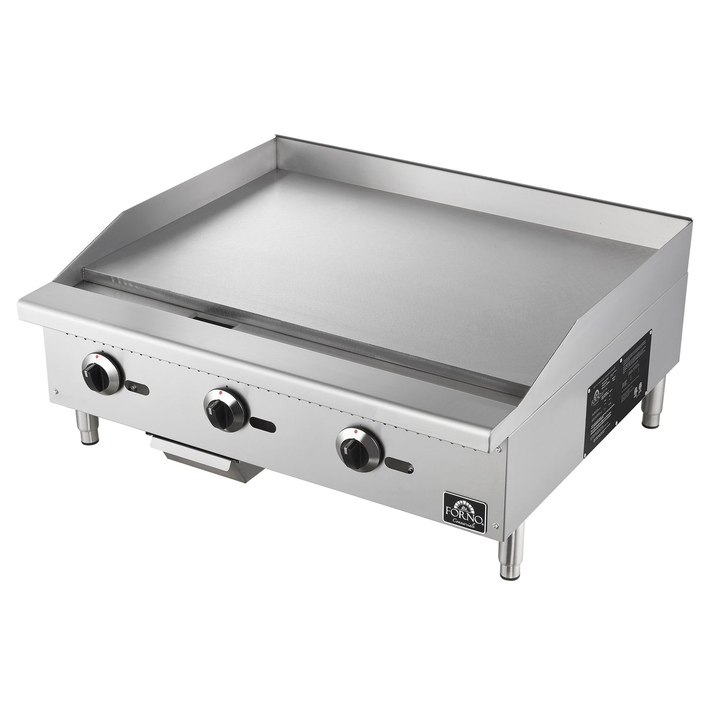 Forno Commerciale 36 Inch Gas Griddle, 3 Burners