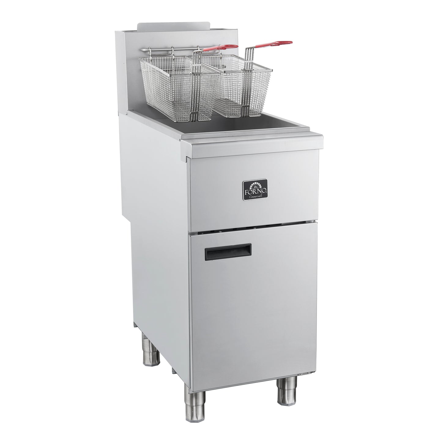 FORNO Commerciale Propane Gas Deep Fryer, 3 Burners 90,000 BTU, 40 lbs Oil Capacity