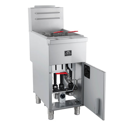 FORNO Commerciale Propane Gas Deep Fryer, 3 Burners 90,000 BTU, 40 lbs Oil Capacity