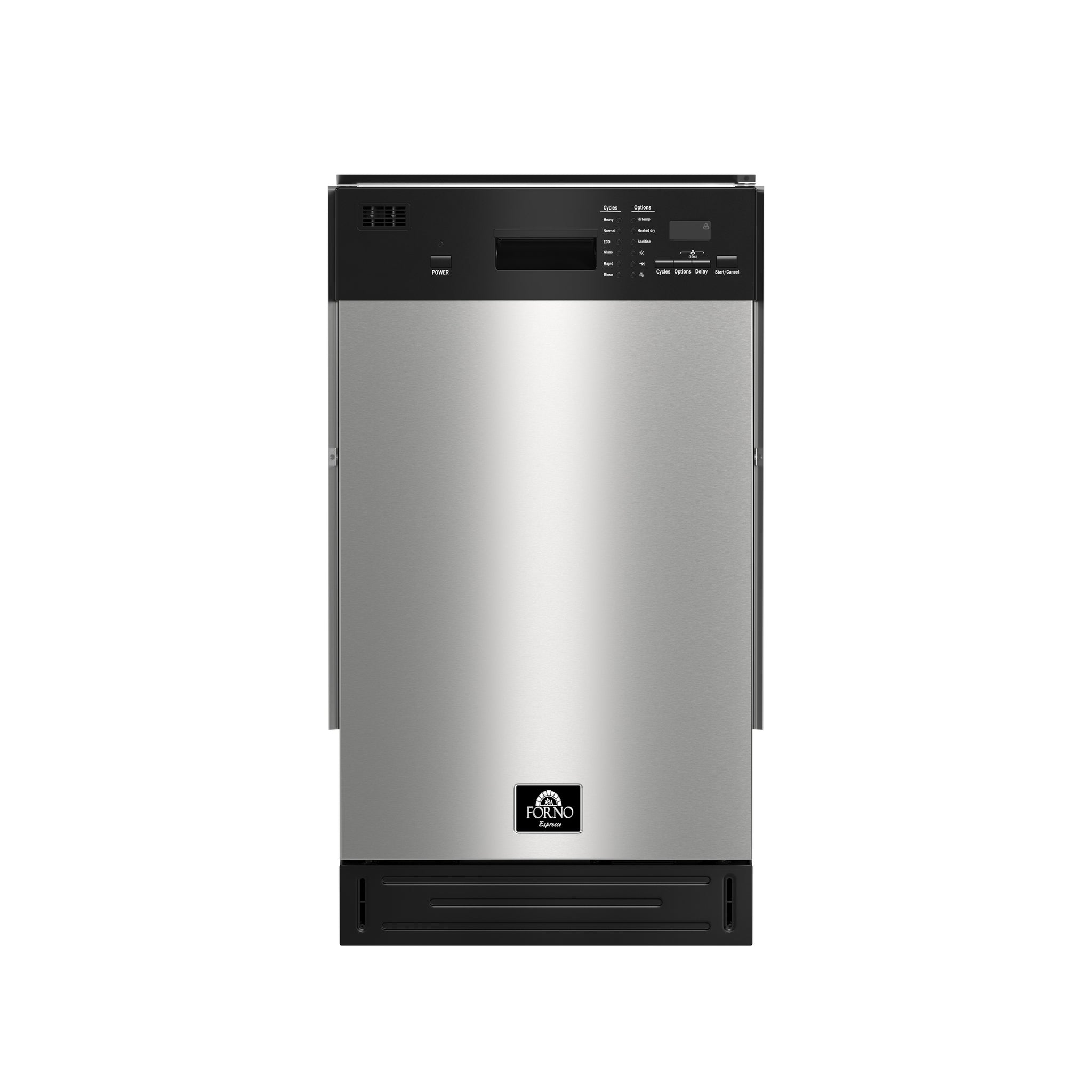 FORNO 3-Piece Stainless Steel Kitchen Appliance Bundle – Home Depot Exclusive – 24” Electric Range, 18” Dishwasher, 24” Bottom Freezer Refrigerator Right Swing | SKU: FBDL-THD-001