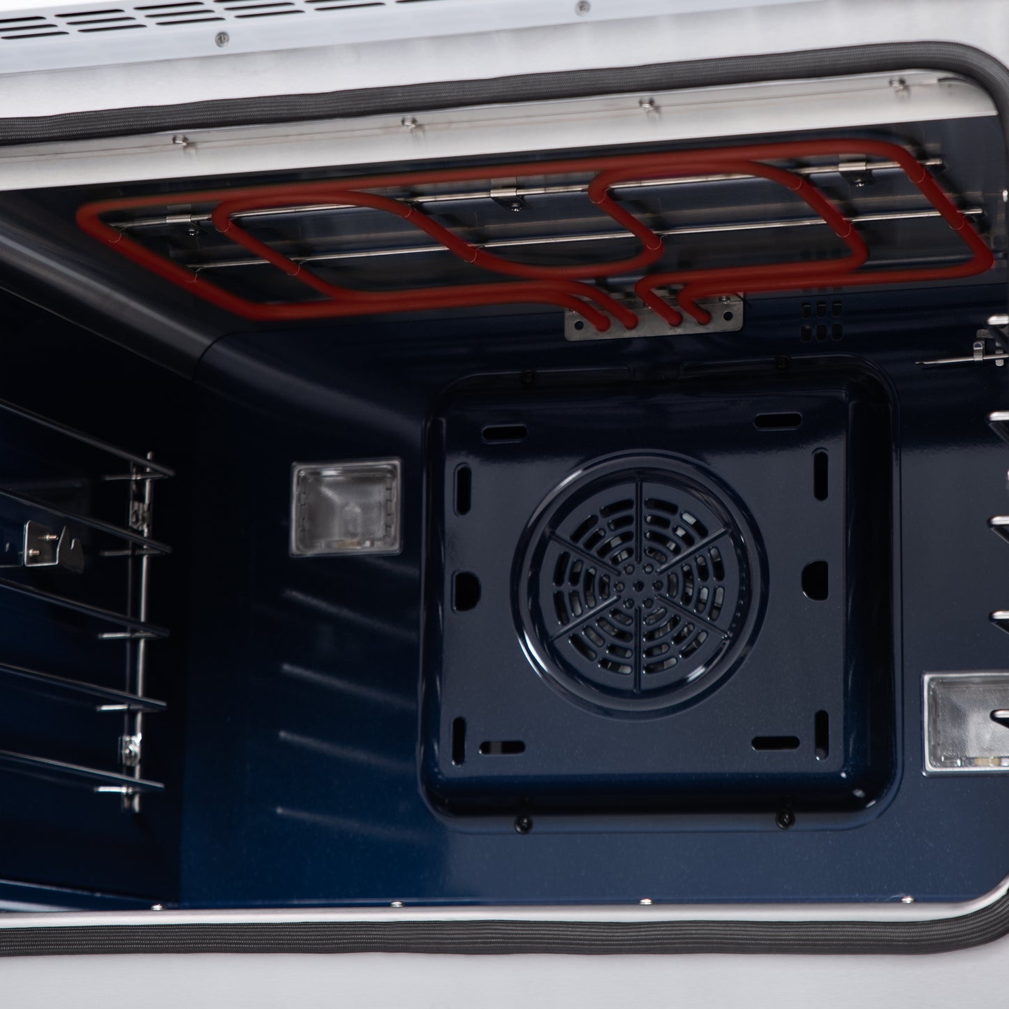 Forno Capriasca 30 Inch Freestanding French Door Dual Fuel Range in White with Antique Brass Accessories, 5 Burners, True Convection Oven