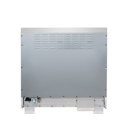 Forno Capriasca 36 Inch Freestanding French Door Dual Fuel Range in Black with Antique Brass Accessories, 6 Burners, True Convection Oven