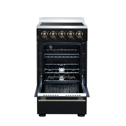 Forno Pallerano 20 Inch Freestanding Electric Range in Black, Canada Version, Plug and Cord Included