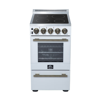 Forno Pallerano 20 Inch Freestanding Electric Range in White, Canada Version, Plug and Cord Included