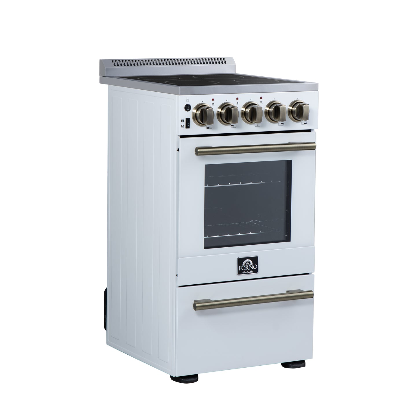 Forno Pallerano 20 Inch Freestanding Electric Range in White, Canada Version, Plug and Cord Included