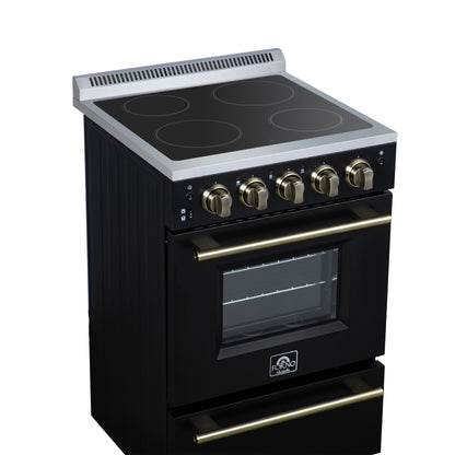 Forno Loiano 24 Inch Freestanding Electric Range in Black, Canada Version, Plug and Cord Included