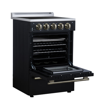 Forno Loiano 24 Inch Freestanding Electric Range in Black, Canada Version, Plug and Cord Included