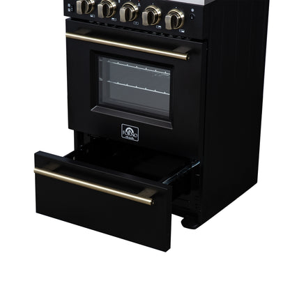 Forno Loiano 24 Inch Freestanding Electric Range in Black, Canada Version, Plug and Cord Included