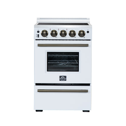 Forno Loiano 24 Inch Freestanding Electric Range in White, Canada Version, Plug and Cord Included