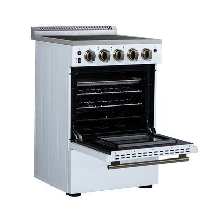 Forno Loiano 24 Inch Freestanding Electric Range in White, Canada Version, Plug and Cord Included