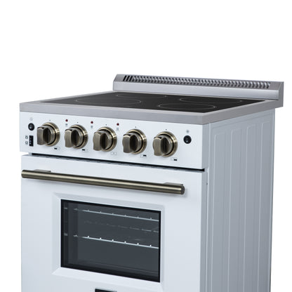 Forno Loiano 24 Inch Freestanding Electric Range in White, Canada Version, Plug and Cord Included