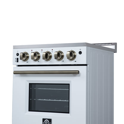 Forno Loiano 24 Inch Freestanding Electric Range in White, Canada Version, Plug and Cord Included