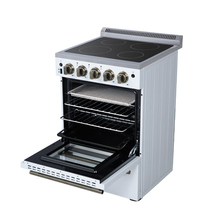 Forno Loiano 24 Inch Freestanding Electric Range in White, Canada Version, Plug and Cord Included