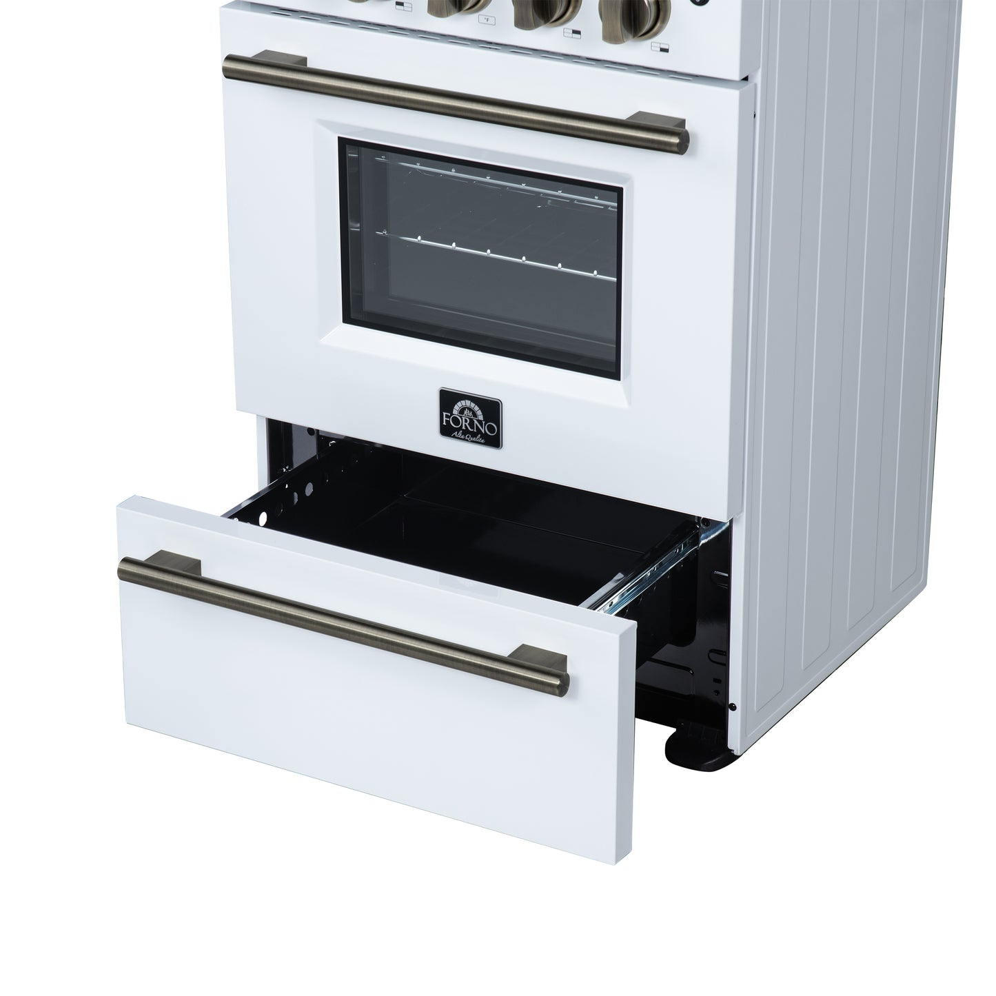 Forno Loiano 24 Inch Freestanding Electric Range in White, Canada Version, Plug and Cord Included