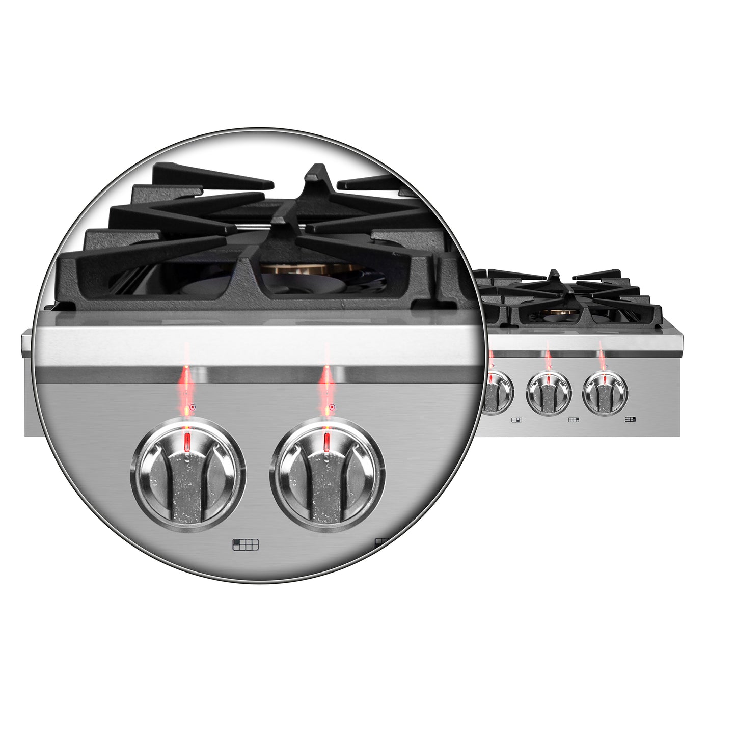 Forno Spezia Alta Qualita 48-Inch Pro-Style Gas Rangetop, Stainless Steel, 8 Sealed Burners, Continuous Cast Iron Grates, High Heat Output