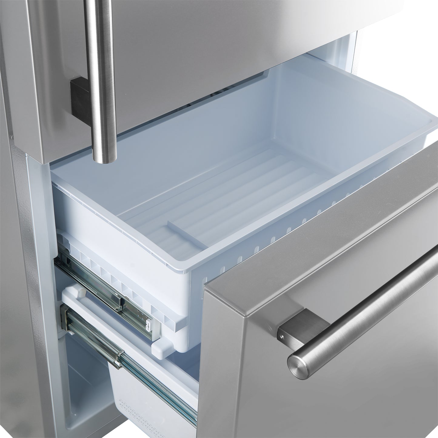 Forno Milano 2-Piece 62-Inch Freestanding Dual Bottom Freezer Refrigerator, Stainless Steel – 34.4 cu.ft, Touch Control, Ice Maker