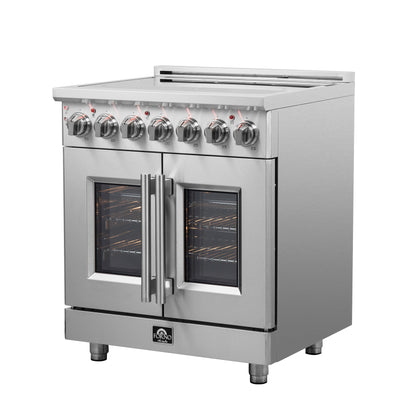Forno Massimo 30-Inch Freestanding French Door Electric Range, True Convection Oven