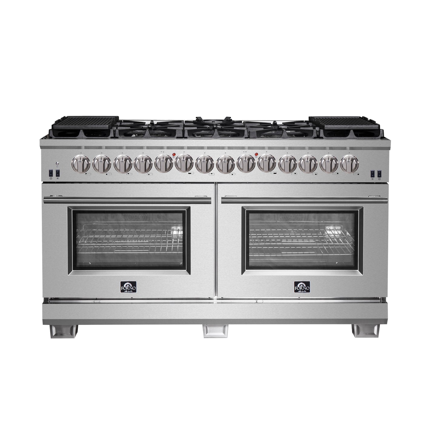 Forno Capriasca 60-Inch Freestanding Dual Fuel Range, 10 Burners, True Convection Oven