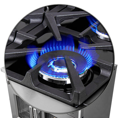 Forno Massimo 36-Inch Freestanding French Door Gas Range, 6 Burners, Convection Oven, Energy Efficient