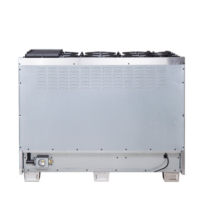 Forno Capriasca 48-Inch Freestanding French Door Gas Range, 8 Burners, Convection Oven, Energy Efficient