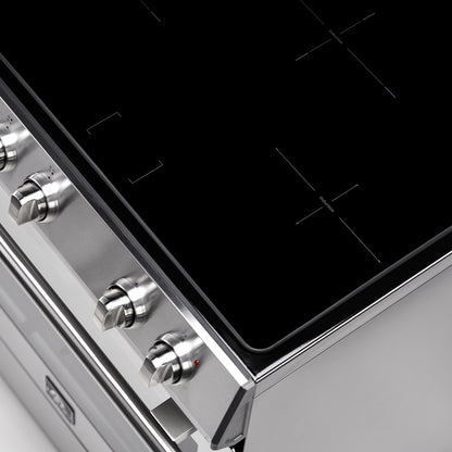 Forno Leonardo Espresso 30-Inch Slide-In Stainless Steel Induction Range, Convection Oven, 5 Cooking Zones