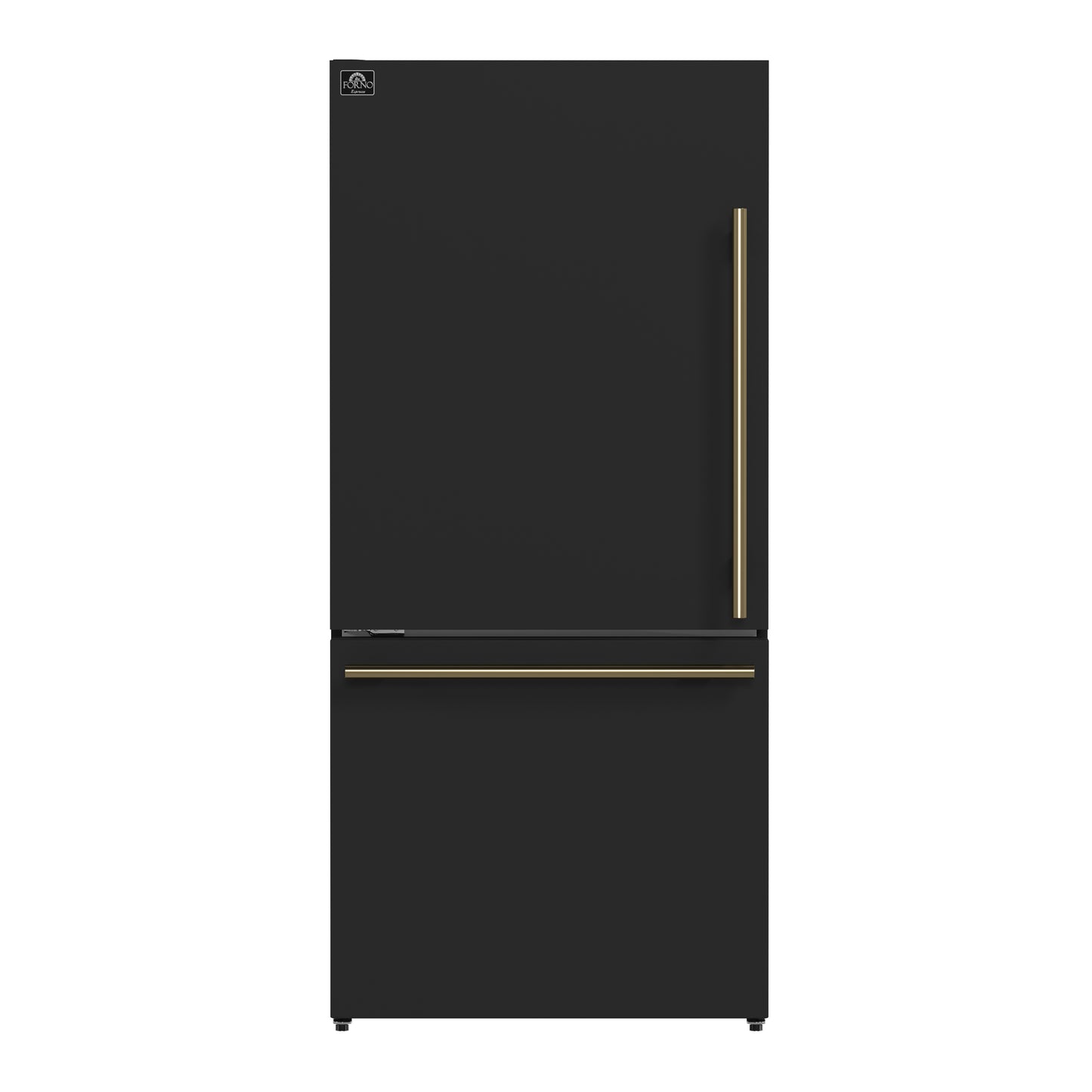 Forno Milano 2-Piece 62-Inch Freestanding Dual Bottom Freezer Refrigerator in Black – 34.4 cu.ft, Touch Control, Ice Maker