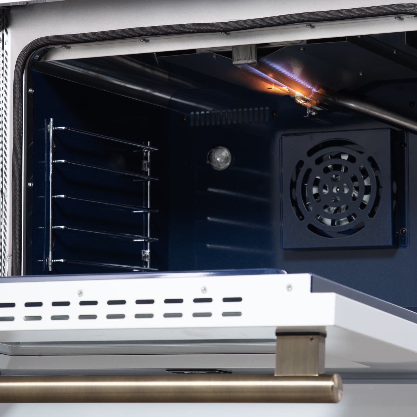 Forno Massimo 30-Inch White Freestanding Gas Range, 4 Burners, True Convection Oven