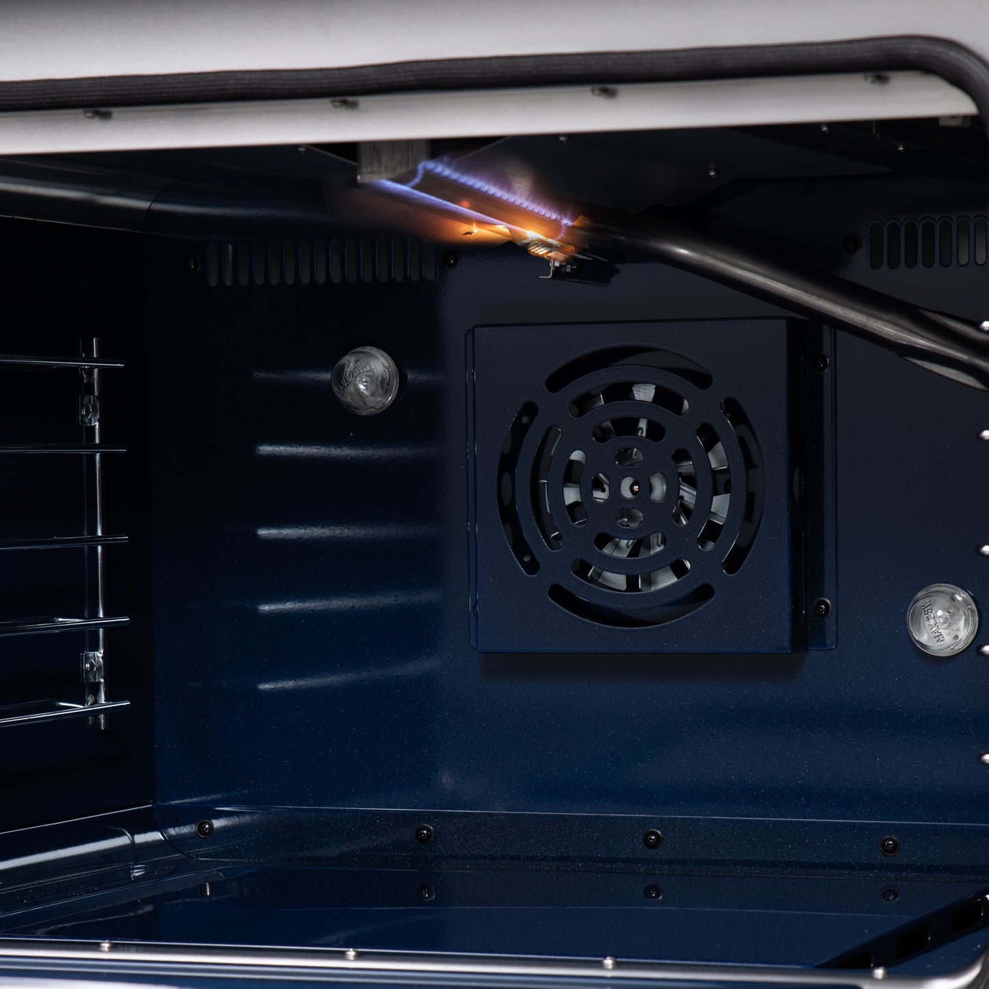 Forno Massimo 48-Inch Black Freestanding Gas Range, 8 Burners, True Convection Oven