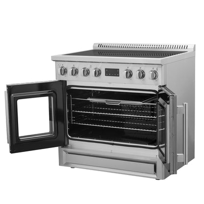Forno Torino 36 Inch French Door Induction Range with Air Fryer and True Convection Oven