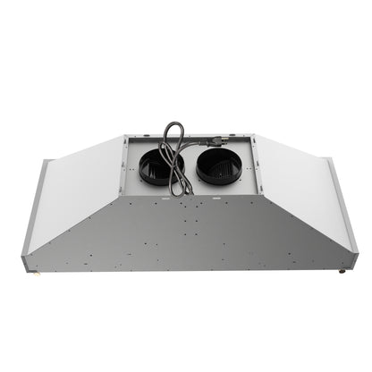 Forno Venezia 48 Inch Wall-Mounted Range Hood in White with Antique Brass Accessories, Touch Controls and Baffle Filters