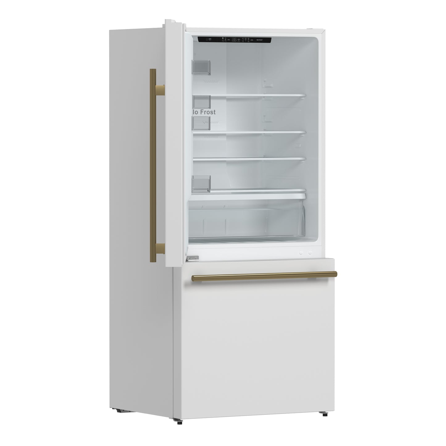 Forno Milano 2-Piece 62-Inch Freestanding Dual Bottom Freezer Refrigerator, White – 34.4 cu.ft, Touch Control, Ice Maker
