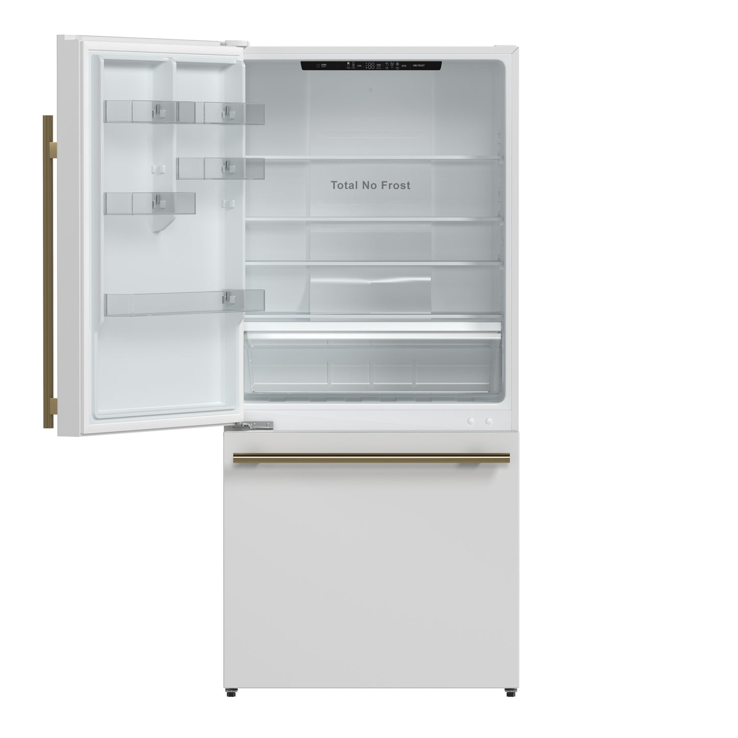Forno Milano 2-Piece 62-Inch Freestanding Dual Bottom Freezer Refrigerator, White – 34.4 cu.ft, Touch Control, Ice Maker