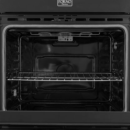 Forno Vomero 30-Inch Double Wall Oven, Black, 10 cu.ft Total Capacity, 7100W Convection, Mechanical Controls, Manuel Steam Clean