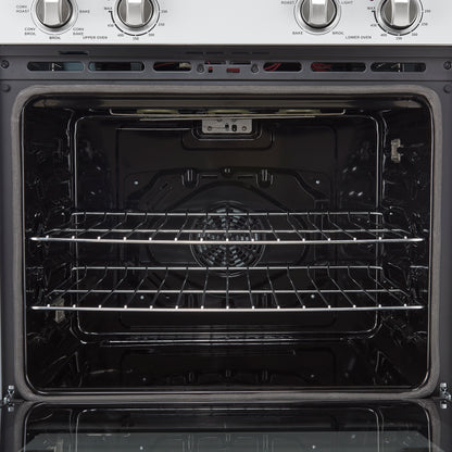 Forno Vomero 30-Inch Double Wall Oven, White, 10 cu.ft Total Capacity, 7100W Convection, Mechanical Controls, Manuel Steam Clean