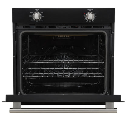 Forno Vomero 30-Inch Wall Oven, Black, 5 cu.ft Capacity, 3550 Watts Convection, Mechanical Controls, Manuel Steam Clean