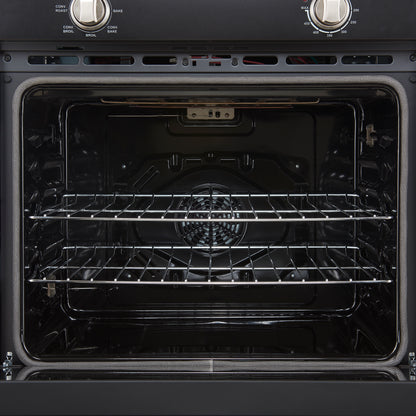 Forno Vomero 30-Inch Wall Oven, Black, 5 cu.ft Capacity, 3550 Watts Convection, Mechanical Controls, Manuel Steam Clean