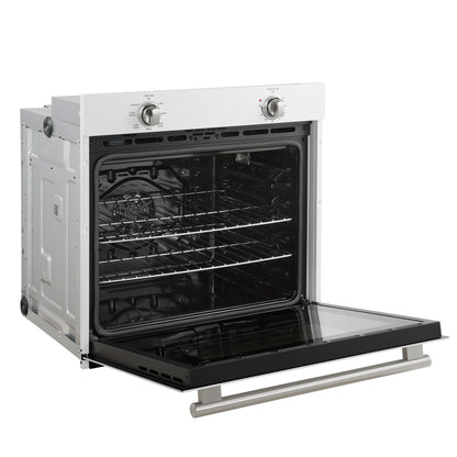 Forno Vomero 30-Inch Wall Oven, White, 5 cu.ft Capacity, 3550 Watts Convection, Mechanical Controls, Manuel Steam Clean