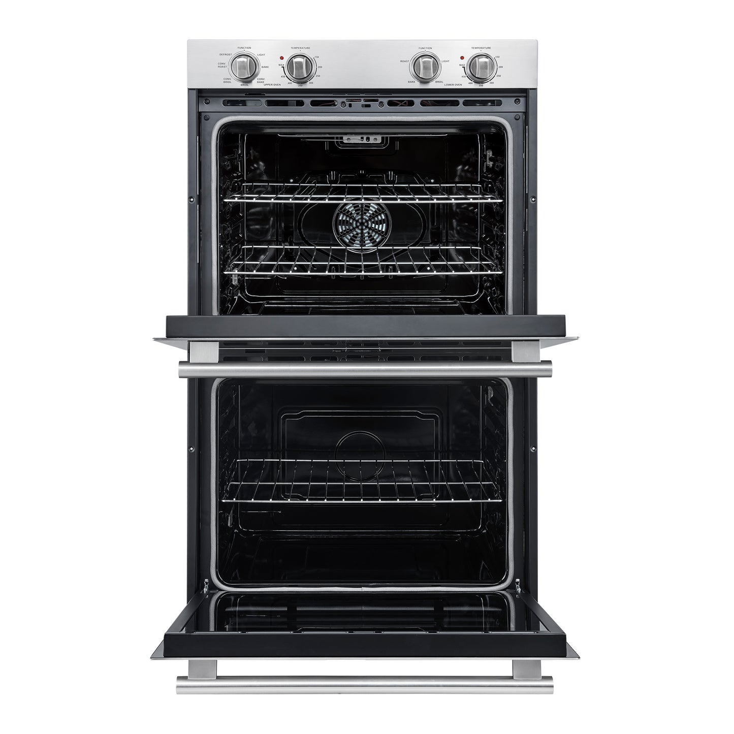 Forno Vomero 30-Inch Double Wall Oven, Stainless Steel, 10 cu.ft Total Capacity, 7100W Convection, Mechanical Controls, Self-Cleaning Function
