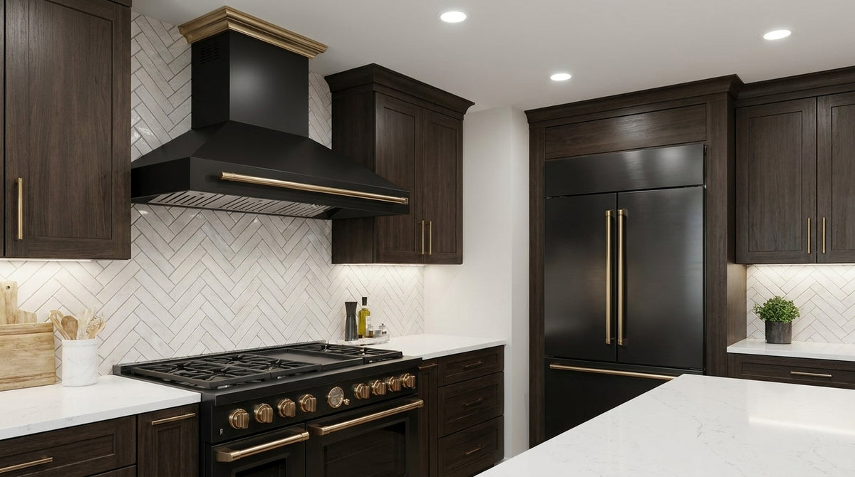Forno Aria 48 Inch Wall-Mounted Range Hood in Black